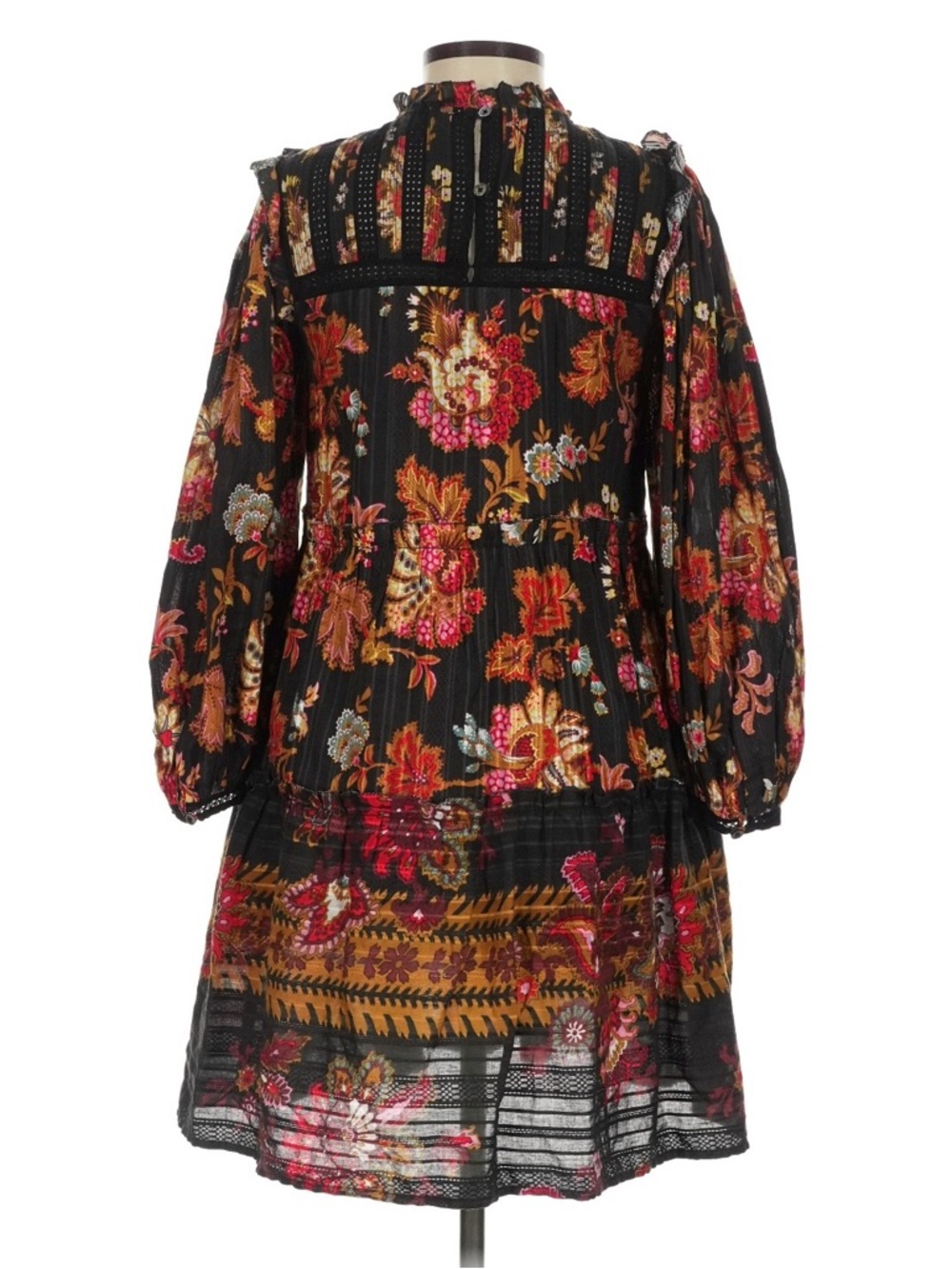 SEA New York Black Floral Long Sleeve Mini - Sz 2 - Picture 7 of 11